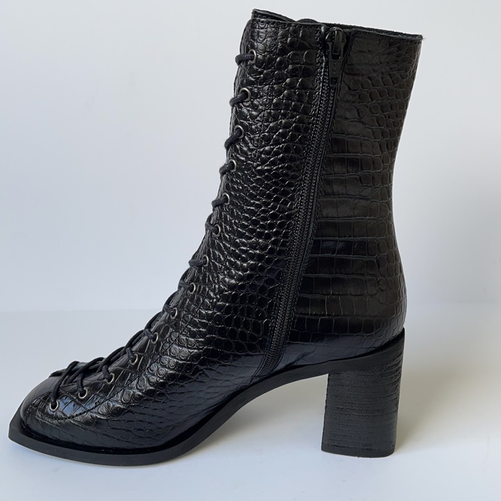 Free People Margaux Croc Embossed Leather Booties - Picture 5 of 10